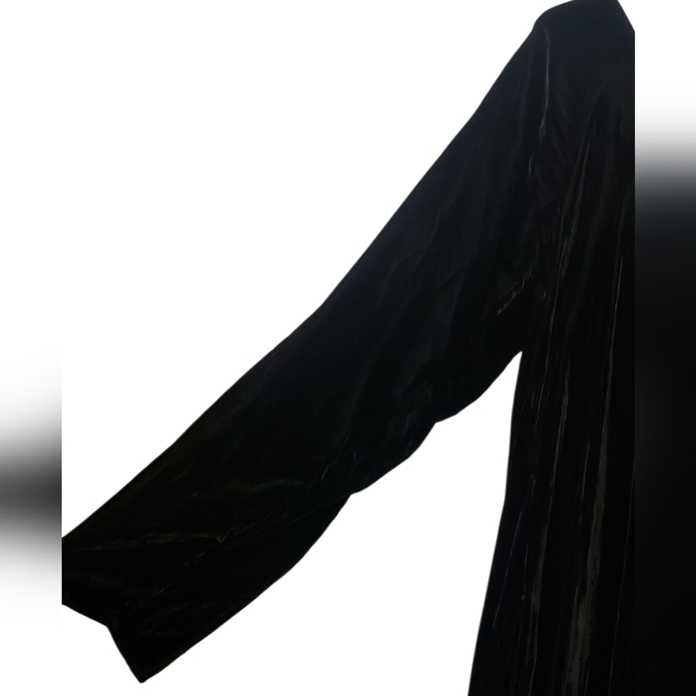 Women's Black Velvet Square Neck High Low Maxi Dress Witchy Goth Victorian - Picture 7 of 13